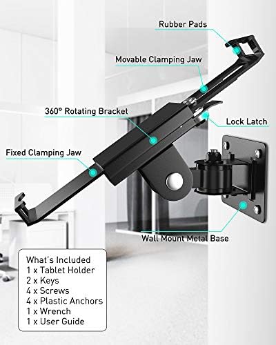 Transform Your Business Environment with Above TEK 360° Rotating Anti-Theft Tablet Wall Mount – Secure Holder for 7″-11″ i Pads & Galaxy Tabs – Sleek Black Finish for Enhanced Customer Engagement & Safety Solutions