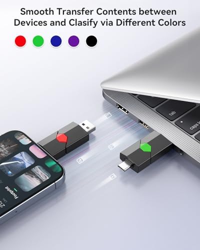 Revolutionize Your Data Storage with Aiibe 128 GB Dual Type-C & USB A Flash Drive – Perfect for i Phone 15 and More, High-Speed Transfers, Retractable Design, Ultimate Compatibility for On-the-Go Professionals