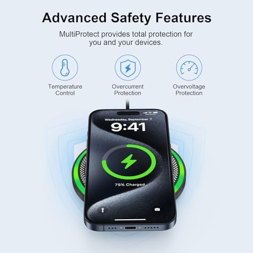 15 W Fast Wireless Charger Station for Samsung Galaxy & Google Pixel – High-Speed Qi-Compatible Charging Pad with Adapter – Sleek Design for Safe, Tangle-Free Power-Up of S25 Ultra, S24 FE, Pixel 9 Pro & More – Optimal Performance with Overheating Protection
