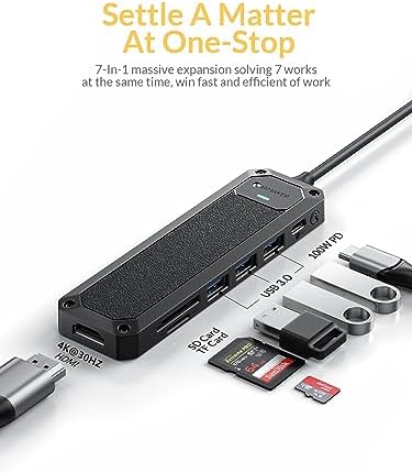 Transform Your Connectivity with the Ultimate 6 in 1 USB C Hub – 100 W Power Delivery, 4 K HDMI, Ethernet, and Dual USB 3.0 Ports for Unmatched Speed and Versatility – Perfect for Gamers, Professionals, and On-the-Go Users!