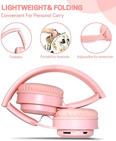 Kids Wireless Bluetooth Headphones – Comfortable Over-Ear Design with Built-In Mic for School & Travel – Superior Sound Quality, Foldable & Lightweight for Easy Storage – Perfect for Tablets & Smartphones – Ideal for Home and Learning Environments