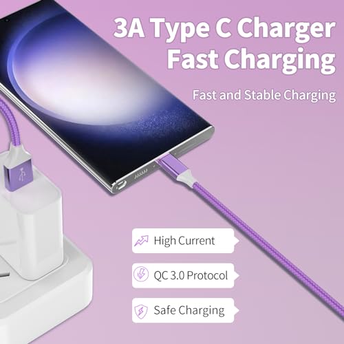 High-Performance 6-Pack USB to USB-C Fast Charging Cables – Versatile Nylon Braided Design with Length Options for Home & Travel – Compatible with i Phone 16/15, Samsung Galaxy, Google Pixel & More – Tangle-Free, Durable, and Efficient Data Transfer Solution