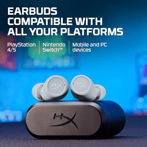 Hyper X Cirro Buds Pro: Premium True Wireless Earbuds with Active Noise Cancellation, Low Latency Gaming, and Bluetooth 5.2 – Versatile IPX4 Sweat-Resistant Design for PC, Nintendo Switch, and Mobile Use – Fast Charging and Ambient Sound Mode for Ultimate Audio Experience