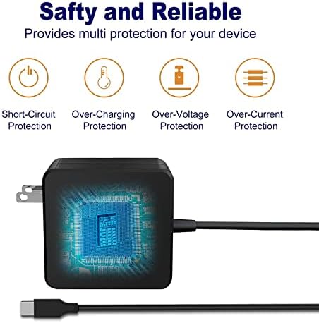 65 W USB-C Power Adapter – Fiattigear Fast Charging Type C Wall Charger for Mac Book Pro, Dell Latitude, Lenovo, Huawei Matebook, HP Spectre & More – Universal Compatibility with Multi-Protection Safety Features – Compact & Durable Design for Travel Use – Efficient Power Delivery for Laptops & Smartphones