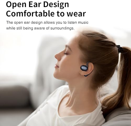 Experience Unmatched Audio Freedom with Butyoef Open Ear Bluetooth Earbuds – 90 Hours of Playtime, Advanced Noise Cancellation, and Air Conduction Comfort for All-Day Wear – Waterproof IPX7 for Ultimate Protection – Ideal Wireless Solution for Meetings, Driving, and Travel with Superior Device Compatibility