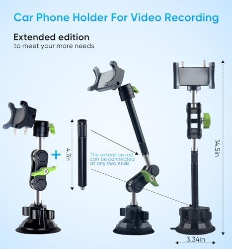 Ultimate MAGIC JOHN 360° Car Phone Holder – Ultra-Durable Metal Smartphone Mount for Secure Windshield Placement, Compatible with i Phone & Samsung – Superior Stability, Easy Installation & Enhanced Driving Safety