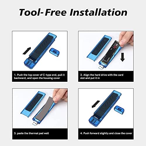 Ultra-Fast M.2 NVMe SSD Enclosure – Tool-Free USB 3.2 Gen 2 Adapter with 10 Gbps Transfer Rate, Compatible with PCIe SATA NGFF B+M Key Drives – Robust Aluminum Design for Efficient Storage Solutions and Enhanced Performance