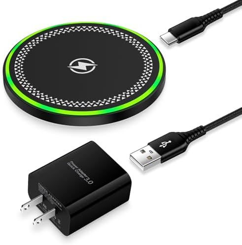 Ultra-Fast 15 W Wireless Charging Pad for Samsung S25 Ultra & Google Pixel – Sleek Fast Charge Station for Galaxy S25/S24 FE/S23/S22/S21/S20/S10/Z Flip 6/5 – Optimal Efficiency & Modern Design for Home or Office Use