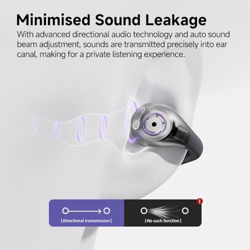 QCY Crossky C30 Open Ear Bluetooth Earbuds – Ultra-Lightweight Clip-On Design with Advanced 4-Microphone Environmental Noise Cancellation for Crystal-Clear Calls, Secure Fit for Dynamic Lifestyles, Dual Device Pairing Capability, and Customizable EQ for Personalized Audio Experience – Ideal for Sports, Outdoor Activities, and Enhanced Safety Awareness