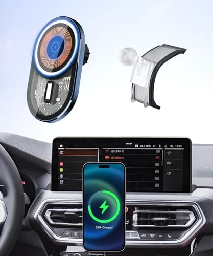 Premium Wireless Charging Car Phone Holder for BMW X3 (2022-2024) & X4 (2022-2025) – Sleek 360° Rotating Navigation Mount with Fast Charging Technology for Enhanced Driving Convenience and Style