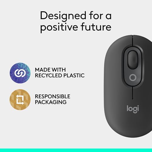Logitech POP Wireless Mouse in Heartbreaker Rose – Customizable Emojis, Silent Click Technology, Precision Scrolling & Multi-Device Compatibility for Effortless Navigation and Personal Expression