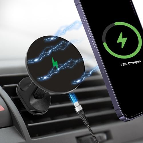 Elevate Your Driving Experience with the 15 W Mag Safe Magnetic Car Wireless Charger – 360-Degree Rotating Phone Holder for i Phone 14, 15 & 16 Pro – Effortless Installation on Dashboard or Vent for Ultimate Convenience and Fast Charging