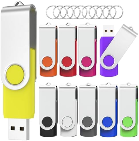 Reliable Wooolken 32 GB USB Flash Drives 10-Pack – Portable Memory Sticks with Keychains for Effortless File Transfers on PC & Laptop – Fast USB 2.0 Storage Solution in Sleek Black Design