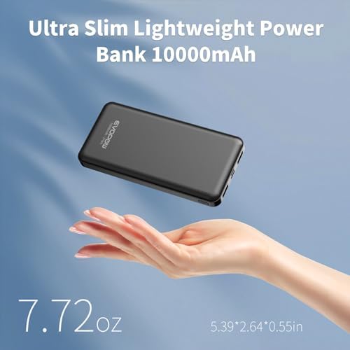 Ultra-Slim 10,000 m Ah Dual-Pack Portable Charger – 15 W Fast Charging Power Bank with USB-C Compatibility for i Phone, Samsung, Pixel & More – Effortless Mobility & Reliable Power Solutions
