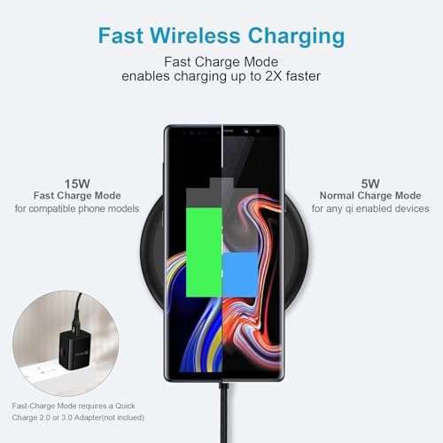 HOOTEK 15 W Multi-Device Wireless Charging Pad – Ultra-Fast Charging Station for Google Pixel 9 Series, Samsung Galaxy S25, and i Phone 16 – Enhanced Compatibility with Multi-Protect Safety Features and Non-Slip Design – Ideal for Qi-Enabled Devices Including Air Pods and Galaxy Buds – Experience Effortless Power with Case-Friendly Convenience and LED Charging Indicator