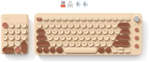 Vibrant Wireless Split Ergonomic Keyboard with Mini Numeric Keypad – Portable Bluetooth Computer Accessory for Accountants and Left-Handed Users – Enhance Your Workspace Comfort and Speed