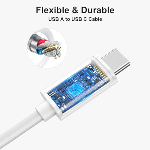 Compact 6-Inch USB A to USB C 3.1 Cable – 2-Pack for High-Speed 10 Gbps Data Transfer & Fast Charging | Perfectly Compatible with i Phone 15, Mac Book Pro, i Pad Pro, Samsung Galaxy S24, and Google Pixel | Ideal for Travel & Clutter-Free Connectivity | Durable Design for Everyday Use