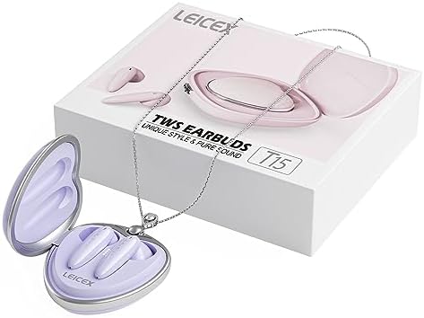 Stylish Bluetooth Earphones for Women – Pendant Necklace Design Wireless Headphones with Advanced Noise Cancellation, 30-Hour Playback, and IPX5 Waterproof Feature for i Phone & Android – Perfect Blend of Elegance and Functionality