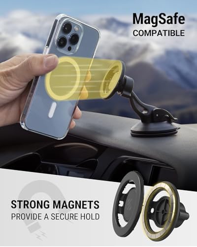 Revolutionize Your Driving Experience with Scosche Magic Mount™ SMSCUP – Adjustable Gooseneck Magnetic Phone Holder for Car, Compatible with i Phone 16-12 Series & Android Devices, Mag Safe Technology, Effortless Hands-Free Navigation, Secure Cup Holder Fit, Effortless Installation