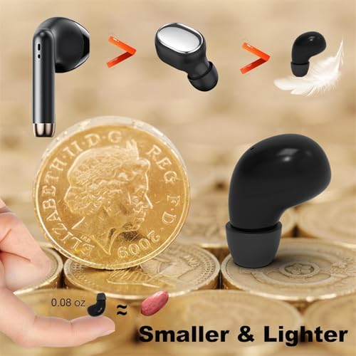Ultra-Discreet Mini Invisible Bluetooth Earbuds for Professionals | Tiny Wireless Headphones with Seamless Connectivity and Superior Sound Quality | Ideal for Work, Meetings, and On-the-Go Listening | Lightweight, Comfortable Design for All-Day Use | Hidden Earbuds for Clear Calls and Music Without Drawing Attention