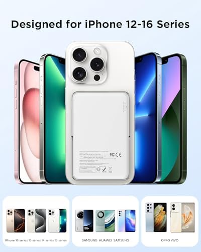 PISEN Mag-Safe 10000 m Ah Portable Power Bank – Wireless Fast Charging Battery Pack with Foldable Stand & LED Indicator for Effortless On-the-Go Charging, Compatible with i Phone & Android – Ultimate Convenience & Reliability