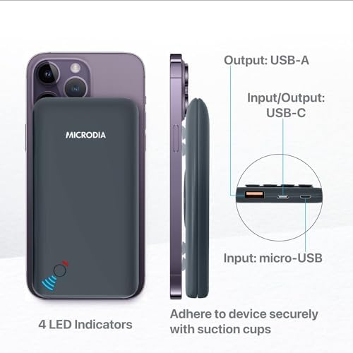 X.Power Octopus PRO Qi-Certified 10,000 m Ah Wireless Power Bank with PD18 W + 10 W Fast Charging – Ultra-Slim Portable USB-C Charger for Effortless On-the-Go Power and Enhanced Device Compatibility