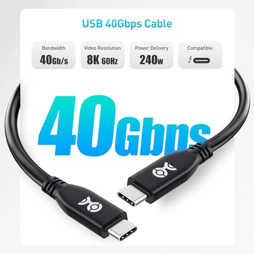 Transform Your Digital Experience with Cable Matters 40 Gbps USB 4 Cable – Exceptional 8 K Video Quality, Ultra-Fast Data Transfer, and High-Power Charging for Mac Book, XPS, and Surface Pro – 6.6 ft Robust Design for Maximum Flexibility and Uninterrupted Performance