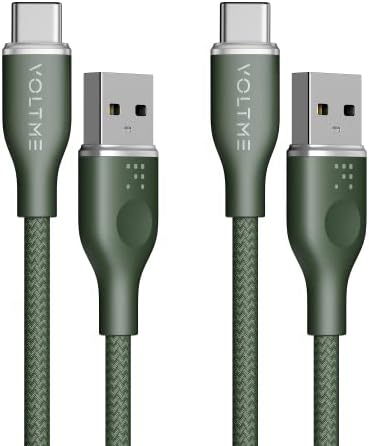 VOLTME Premium Nylon USB C Cable 2-Pack – 6 ft Fast Charging & Data Transfer Cable for Galaxy S10+/S10, Note 10/9, LG V30/V35, Moto Z2/Z3 – Universal Compatibility & Enhanced Durability for Efficient Charging Solutions
