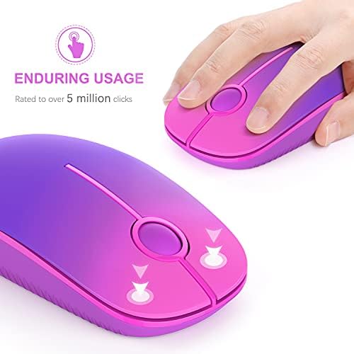 Sleek Vssoplor Wireless Mouse – Ultra-Slim Silent Optical Companion for Laptops & PCs | 2.4 GHz Nano Receiver, Perfect for Quiet Workspaces & Travel | Enhanced Compatibility for Windows, Mac & Linux