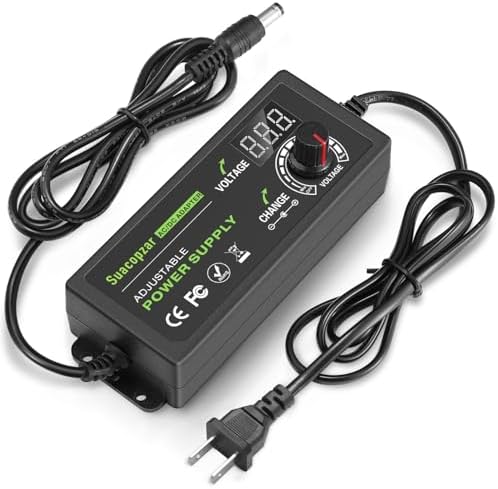 Versatile Universal Adjustable AC/DC Power Supply Adapter – 3 A, 72 W Output, 9 V to 24 V Range – Dual Connector Compatibility (5.5 x 2.1 mm & 5.5 x 2.5 mm) – Optimal Power Solution for Home Electronics with Advanced Safety Features and Global Input Voltage Support