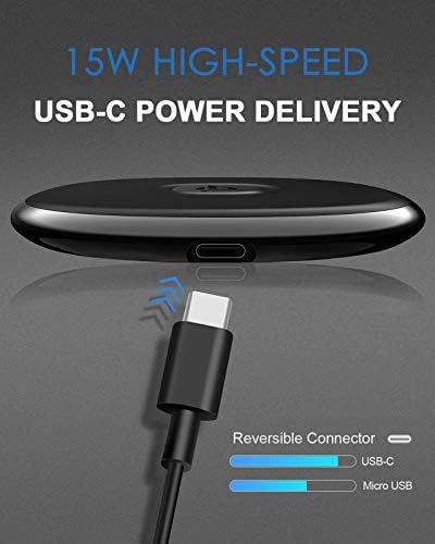 NANAMI 15 W Qi Fast Wireless Charger with PD3.0 Adapter – Streamlined Charging Pad for i Phone 16/15/14/13/12/11/XS Max & Samsung Galaxy S25/S24/S23/S22/S21/Note 20 – Effortless Power for Air Pods Pro & Qi Devices – Intelligent Overheating Protection & Elegant Minimalist Design for Home or Office