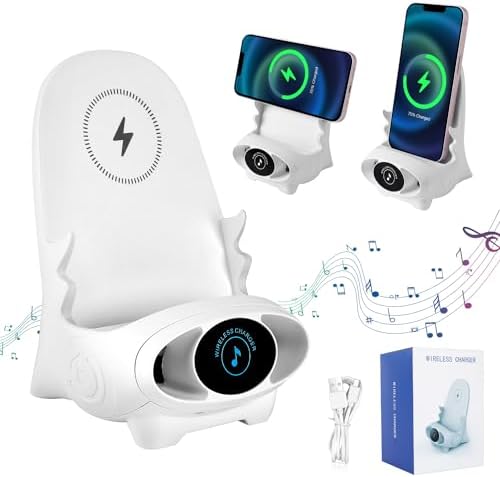 Revolutionary 3-in-1 Portable Mini Chair Wireless Charger and Phone Holder with Integrated Speaker – Fast Wireless Charging Station for Smartphones, Lightweight and Compact Design for Ultimate Portability and Enhanced Entertainment Experience