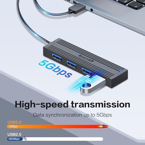 Upgrade Your Digital Workspace with the Smart Q 4-in-1 USB-C Hub – Premium 4 K HDMI Adapter Featuring 3 Lightning-Fast USB 3.0 Ports for Seamless Data Transfer and Crystal-Clear Visuals – Perfect for Mac Book, Dell XPS, and Chromebook Users on the Move