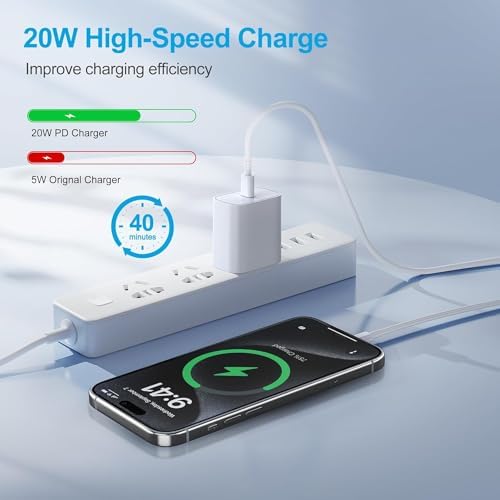 Premium Dual-Pack 20 W USB-C Fast Charger with 10 FT Cables for i Phone 16/15 & i Pad – Ultimate Power Solution for On-the-Go Charging – Extensive Compatibility & Enhanced Safety Features – Ideal for Home, Office, and Travel Use