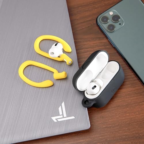 Patented WC Hook Z – Upgraded Over-Ear Hooks for Air Pods Pro 1, 2 & Air Pods 1, 2, 3 | Secure Fit Earbud Accessories with Unique Left & Right Design | Two Size Pairs Included | Winter White | Premium Quality by Wicked Cushions for Maximum Comfort and Stability