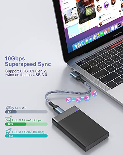 Premium 2-Pack USB C Charger Cable – 6 FT Right Angle Design for 100 W PD Fast Charging & 10 Gbps Data Transfer – Compatible with i Phone 15 Series, i Pad Pro, Mac Book & Samsung Galaxy S23/S22 – Durable Nylon Braided for Optimal Performance and Convenience
