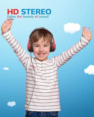 Premium Volume-Limiting Kids Wired Headphones with Microphone – Ultimate Hearing Protection at 85/94 d B – Foldable On-Ear Design for Effortless Travel – Perfect for Learning, Gaming, and Entertainment – Universal 3.5 mm Compatibility for All Devices