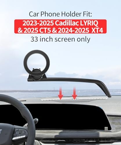 Maser Weller Cadillac Phone Holder – Premium Mag Safe Compatible Mount for Lyriq (2023-2025), CT5 (2025), and XT4 (2024-2025) – 33-Inch Screen Stability for Effortless Navigation and Enhanced Connectivity