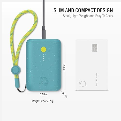 Ultimate Champ 10,000 m Ah Portable Charger – Dual USB-C Power Bank with 20 W Fast Charging for i Phone, Laptops, Tablets & More – Travel Essential with Included Cable for Enhanced Device Compatibility and Performance