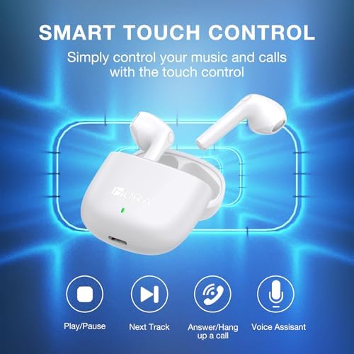 Premium Wireless Earbuds with Bluetooth 5.3 – 1 Hora Sports Headphones Offering Deep Bass Sound and Extended Battery Life, Ergonomic In-Ear Design for Active Lifestyles – Compatible with i Phone, Android, Tablets, and Laptops – Superior Audio Experience in a Compact Charging Case