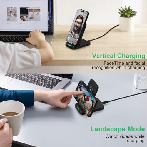 Samsung Wireless Charger Station for Galaxy S25 Series & Moto G 2025 – Fast 18 W Charging Stand, Anti-Slip Design, Enhanced Compatibility for Effortless Power-Up – Ideal for Home & Office Use