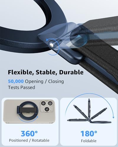 Transform Your i Phone 16/15/14/13/12 with the SUPERONE 2025 Mag Safe Grip – Innovative Removable Ring Holder & Kickstand with Adjustable Finger Strap for Enhanced One-Handed Control, Sleek Black Design, and Unmatched Durability for Everyday Use