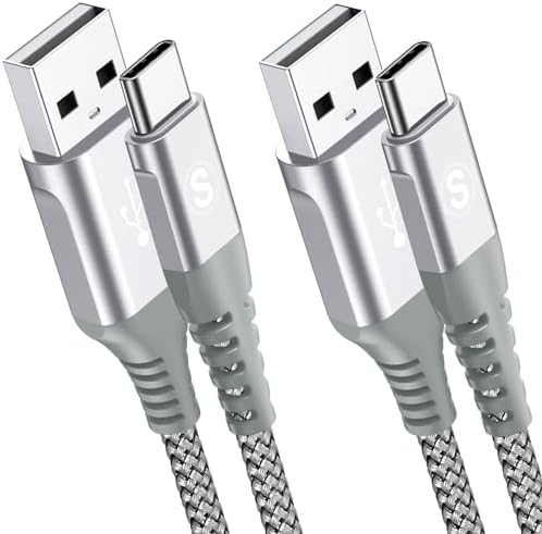 sweguard 3.1 A Fast Charging USB Type C Cable – 2 Pack 6.6 ft Nylon Braided Charger for Samsung Galaxy, LG, Moto, PS5 – Durable, Tangle-Free, High-Speed Data Sync – Ultimate Compatibility and Convenience in Pink