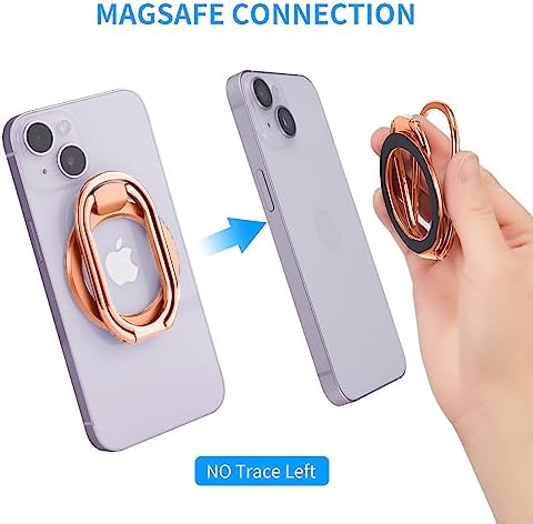 Mag Safe Magnetic Phone Ring Holder Stand – 2-in-1 Adjustable Grip and Kickstand for i Phone 16/15/14/13/12 Series – Enhanced Magnetic Strength with Removable Design for Easy Wireless Charging – Ultimate Compatibility and Convenience – 360° Rotation & 180° Adjustable Arms for Portrait and Landscape Viewing – Secure Finger Grip Reduces Drop Risk – Perfect for Hands-Free Use While Cooking or Streaming – Premium Zinc Alloy Construction for Durability and Stability – Ideal Accessory for Everyday Use and Connectivity
