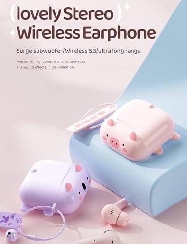 Adorable Kids’ Purple True Wireless Bluetooth Earbuds – Lightweight Kawaii Headphones for Small Ears, Perfect for School and Play – Enhanced Compatibility with i Phone & Android, Convenient Charging Case, Long-Lasting Battery for Young Music Lovers