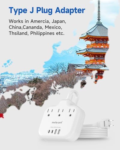 Ultimate Universal Travel Plug Adapter with PD30 W Fast Charging Hub – 3 Multi-Port Connectivity for International Travel, Featuring Dual USB-C & USB-A Outputs, 3 ft Extension Cord for Effortless Power in EU, US, UK, France & Spain – Perfect Solution for Global Adventurers Seeking Reliable Charging Options