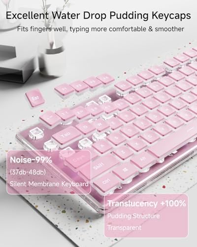 Transform Your Typing Experience with the EWEADN GX710 S White Backlit Wired USB Keyboard – Ergonomic, Quiet, and Crafted for Performance! Ideal for Gamers and Professionals, Featuring Elegant Metal Panel and Pudding Keycaps for Sleek Style. Enjoy Effortless Plug-and-Play Setup and Perfect Compatibility with Windows PCs and Laptops. Illuminate Your Workspace with Brilliant White LED Backlighting for Enhanced Visibility in Low Light. Durable Design Ensures Longevity, While Whisper-Quiet Keystrokes Create a Focused Environment. Upgrade Your Productivity and Comfort Today with this Full-Size, Modern Keyboard – The Ultimate Choice for Efficient Typing, Gaming, and Everyday Use!