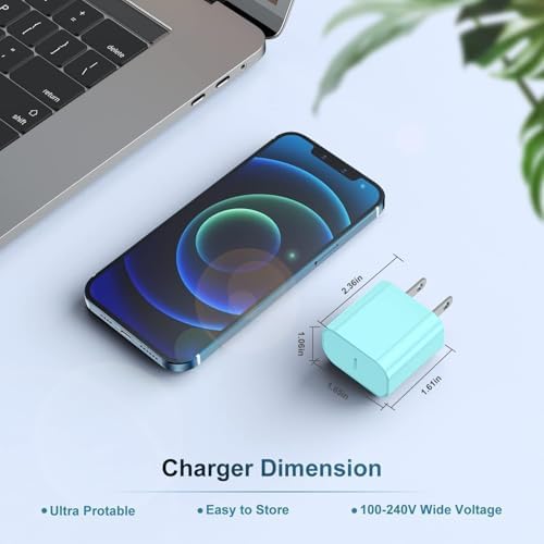 20 W USB-C Fast Charger for i Phone 16/15 Series & i Pad – 6 ft Type C to C Cable, High-Speed Wall Adapter for Optimal Performance, Compact & Durable Power Solution for Apple Devices – Experience Rapid Charging Anywhere