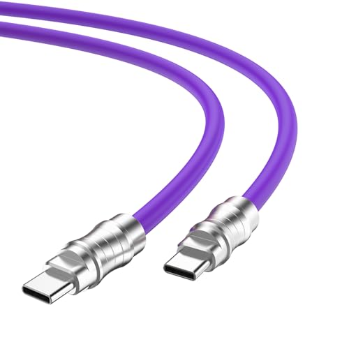 USB C to USB C Silicone Cable 2Pack 10FT, Ultra Flexible & Soft USB Type C 100W Fast Charging Cable, Geek Industrial PD Data Transfer Cable for Phones,Tablet,Laptops(Yellow) – Enhanced Compatibility and Speed