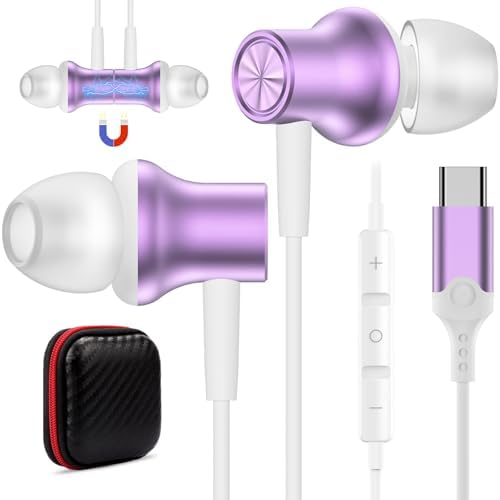COOYA USB C Wired Earbuds – Premium Noise-Isolating In-Ear Headphones with Magnetic Comfort Design for Exceptional Sound Quality – Perfect Compatibility with i Phone 16 Pro Max, i Pad 10, Samsung S25 Ultra, and More – Ideal for Audiophiles Seeking Unmatched Audio Experience and Hands-Free Functionality